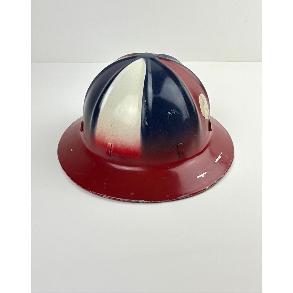 Vtg Goodall Rubber Co Aluminum Hard Hat Painted W Adjustable Band Union Sticker